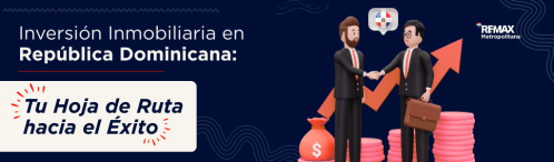 Caricatura de un inversionista y un agente inmobiliario dándose la mano para cerrar un trato de inversión en República Dominicana